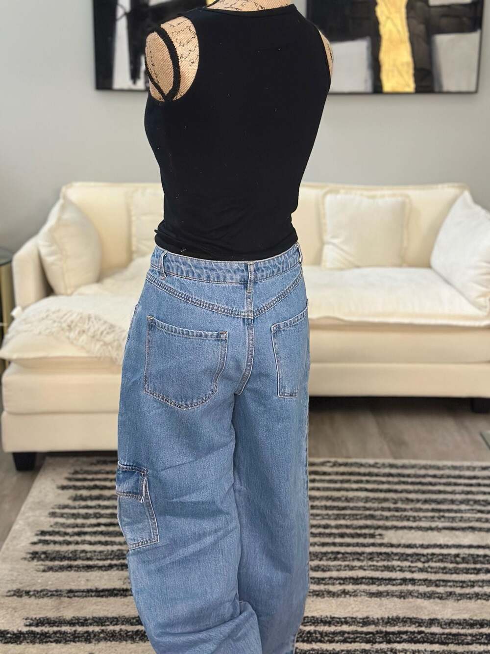Forever 21 Mid-Rise Cargo Jeans - Picture 6 of 7